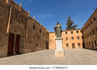 Salamanca, Spain - April 28, 2019: Sculpture Of Fray Luis De Leon Salamanca Castilla Y Leon Spain