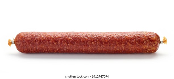 salami sausage isolated on white background