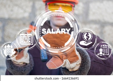 Salary Industry Work Cash Incentive Concept. Regular Payment Of Wages To Industrial Workers.