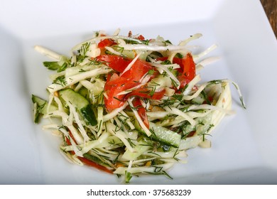 Salat With Cabbage And Cucmber With Dill