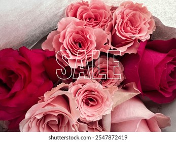 Sale advertising on a floral arrangement background  - Powered by Shutterstock