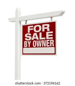 For Sale By Owner Real Estate Sign Isolated On A White Background.