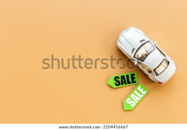 Sale of\
cars. Price sale label with small car\
model