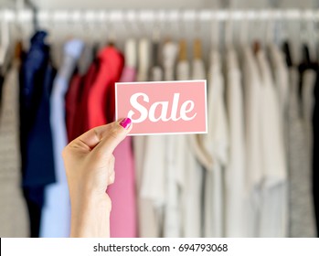 Sale In Clothing Shop. 