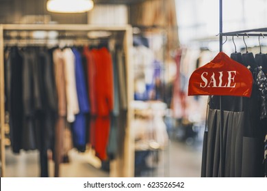 Sale Concept In A Clothing Store