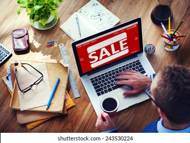 Sale Discount Promotion Deduction Man Planning Concept - Powered by Shutterstock