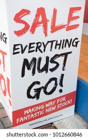 Sale Everything Must Go Large Sign 