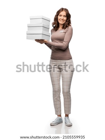 Image, Stock Photo three boxes, full of freshly harvested different apple varieties