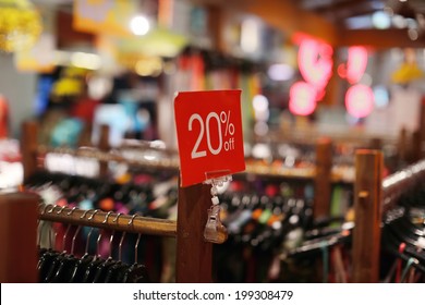 Sale Sign In A Clothing Store