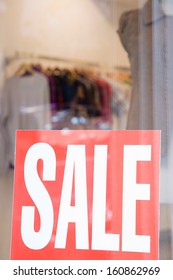 Sale Sign In Shop Window