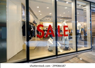 Sale Word On Shopfront Display Window