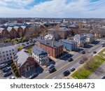 Salem historic downtown aerial view on Hawthorne Boulevard in city center of Salem, Essex County, Massachusetts MA, USA. 