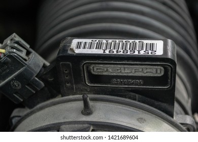 Salem, IL - June 3, 2019: A Mass Air Flow Sensor As Found In A Vehicle