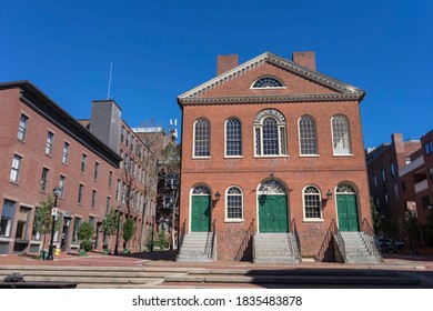 Salem, MA, USA, 9-5-2020: Exterior Of Town Hall In Summer