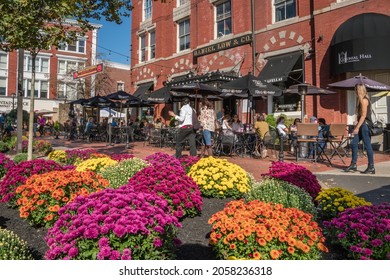 Salem, MA, US-October 14, 2021: The annual Haunted Happenings festival held every October in celebration of the town's history of witch trials and of Halloween. 
