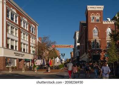 Salem, MA, US-October 14, 2021: The annual Haunted Happenings event held during the month of October in celebration of the town's history of witch trials and of Halloween. 