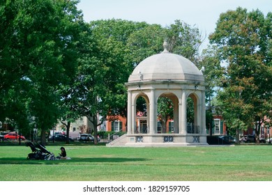 Salem, Massachusetts /United States-8/31/2020: Beautiful View Of Bandstand Of Salem Town Common