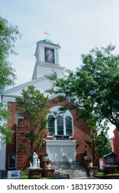 Salem, Massachusetts /United States-8/31/2020: St. John Paul II Shrine Of Divine Mercy, A Catholic Church Tying To Polish Immigrant