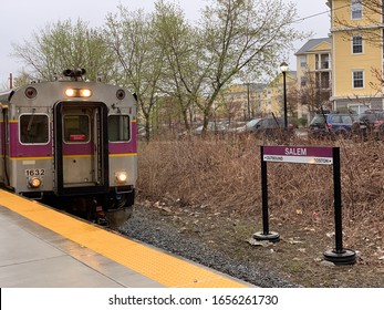 Salem NH USA - Circa July 2019 - MBTA Commuter Rail At Salem Station