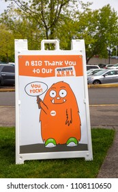 Salem, Oregon / USA - May, 5 2018: Multiple Sclerosis Walkathon Sign
