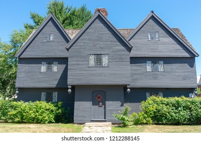 Salem,Massachusetts, USA- July 12, 2018: The Jonathan Corwin House In Salem, Known As The Witch House,