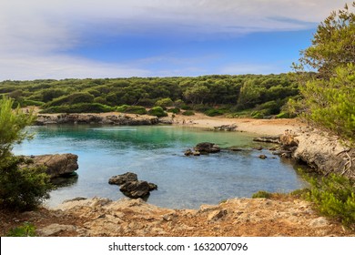 Salento Coast: View Of The Regional Natural Park Porto Selvaggio And Palude Del Capitano In Puglia (Italy) Near Nardò Town: The Coast Is Rocky And Jagged, With Pine Forests And Mediterranean Scrub. 