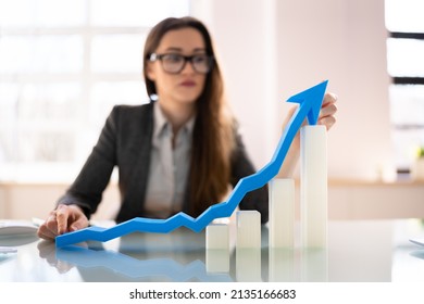 Sales Growth Chart Acceleration. 3D Bar Graph