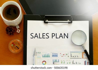 Sales Plan - Text / Word   For The Business Concept For Company Strategy And Planning 