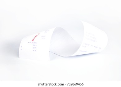Sales receipts Grocery shopping list on a till roll printout