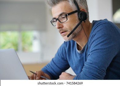 Sales Representative Teleworking From Home-office