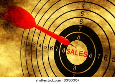 Sales Target Concept On Grunge Background