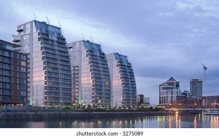 Salford Quays At Dusk