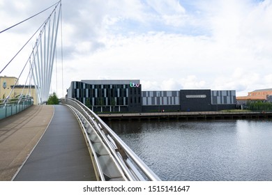 Salford, UK - 23rd September 2019: Coronation Street Set At MediaCityUk On Saldord Quays Near Manchester City Centre. Famous British Soap Is Filmed Here On The Cobbles Within The ITV Studio. Tour