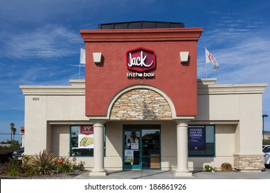 SALINAS, CA/USA - APRIL 8, 2014: Jack In The Box Restaurant Exterior. Jack In The Box Is An American Fast-food Restaurant Chain With  2,200 Locations,  Serving The West Coast Of The United States.