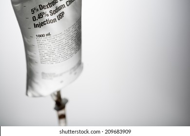 Saline Bag On A White Background. 