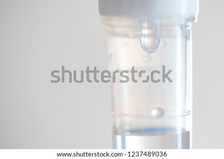 Saline Solution Tube Bottle Emergency Patient Stock Photo