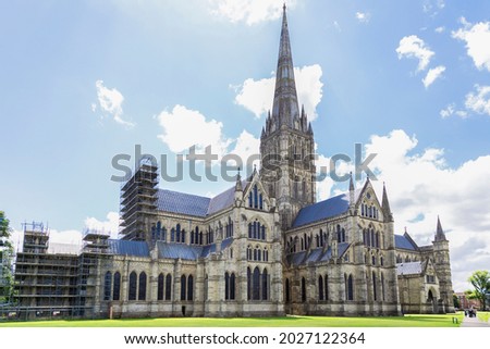 Salisbury Cathedral (known as the Cathedral Church of the Blessed Virgin Mary), an Anglican cathedral in Salisbury, England.