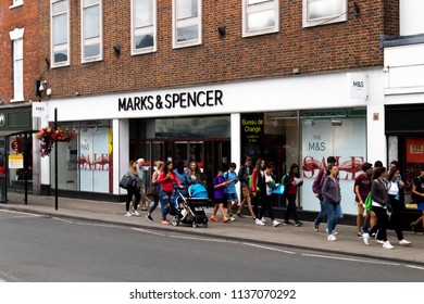 Salisbury, Wiltshire, England - July 16, 2018: Marks And Spenser Store, Company Founded In 1884 By Michael Marks And Thomas Spenser