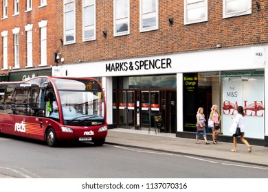 Salisbury, Wiltshire, England - July 16, 2018: Marks And Spenser Store, Company Founded In 1884 By Michael Marks And Thomas Spenser