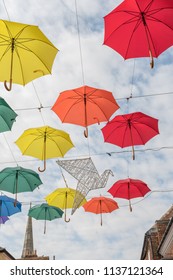 Salisbury/Wiltshire/07/18/18 Umbrella Art Installation The High Street Salisbury