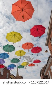 Salisbury/Wiltshire/07/18/18 Umbrella Art Installation The High Street Salisbury