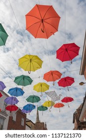 Salisbury/Wiltshire/07/18/18 Umbrella Art Installation The High Street Salisbury