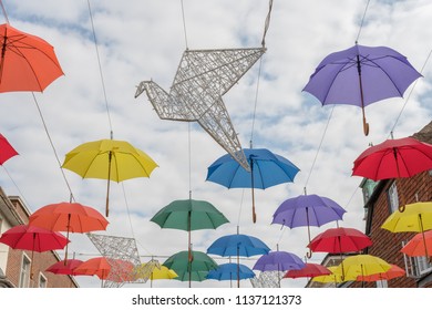 Salisbury/Wiltshire/07/18/18 Umbrella Art Installation The High Street Salisbury