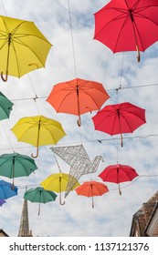 Salisbury/Wiltshire/07/18/18 Umbrella Art Installation The High Street Salisbury