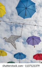 Salisbury/Wiltshire/07/18/18 Umbrella Art Installation The High Street Salisbury