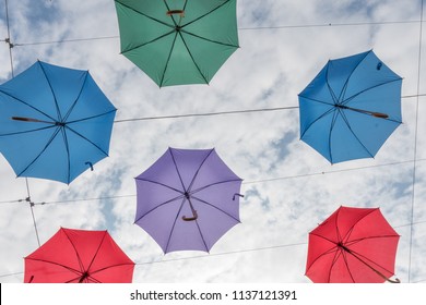 Salisbury/Wiltshire/07/18/18 Umbrella Art Installation The High Street Salisbury