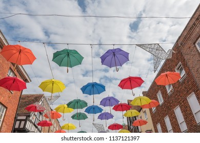 Salisbury/Wiltshire/07/18/18 Umbrella Art Installation The High Street Salisbury