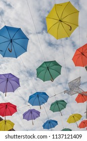 Salisbury/Wiltshire/07/18/18 Umbrella Art Installation The High Street Salisbury