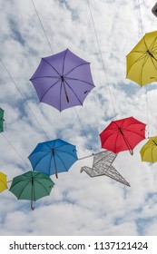 Salisbury/Wiltshire/07/18/18 Umbrella Art Installation The High Street Salisbury