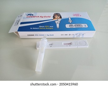 The Saliva-associated COVID Test Has Shown A Negative Result. 10min SPIT Test To Detect Saliva Antigen.